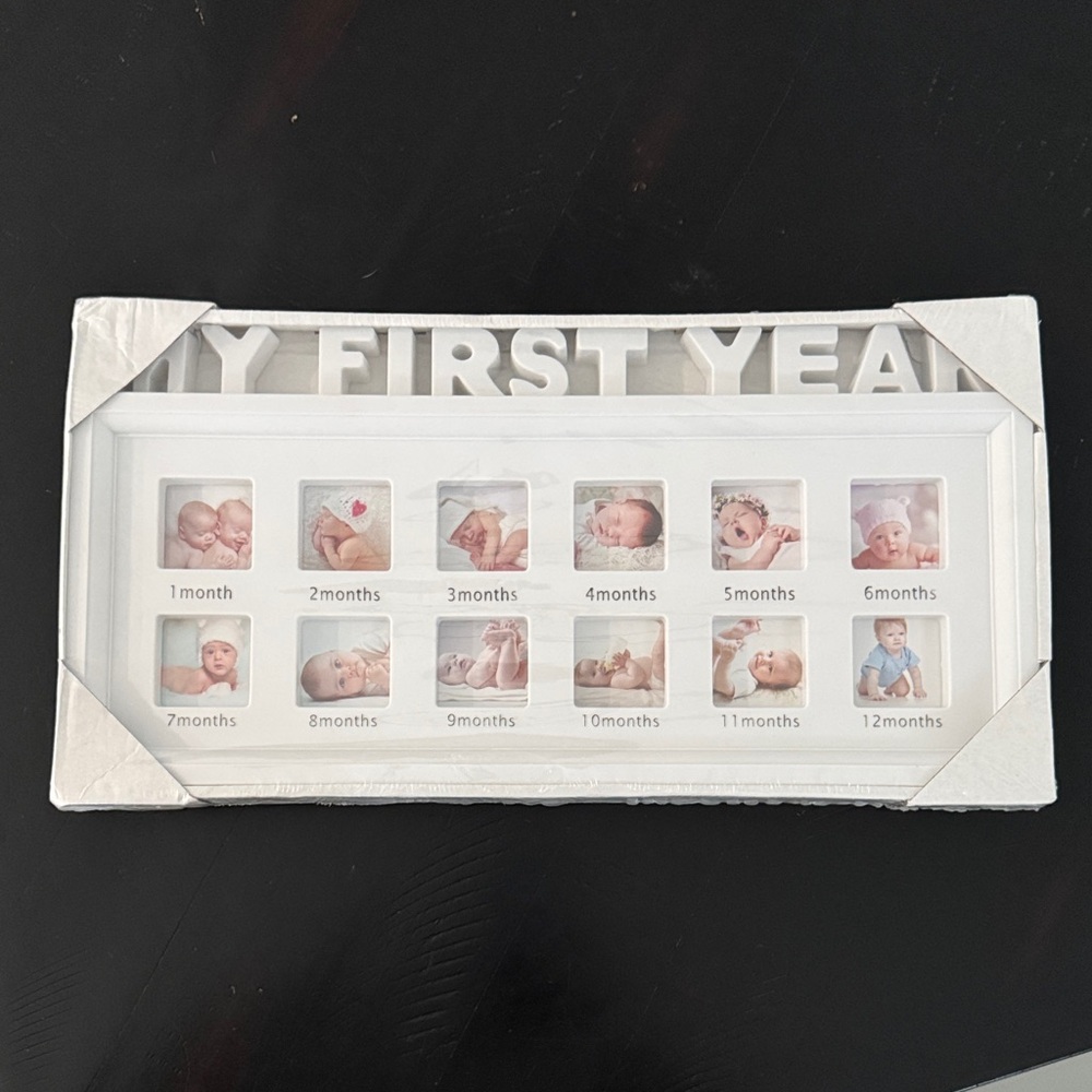 White My First Year Photo Frame